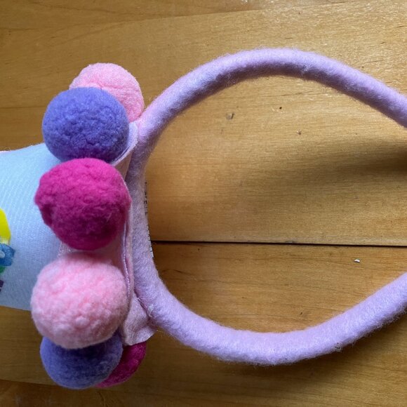 Happy Birthday Colorful Headband with Pom Poms - Picture 4 of 8